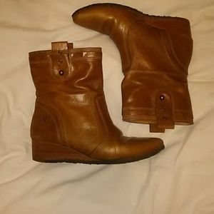 Frye Brown Leather Ankle Boots